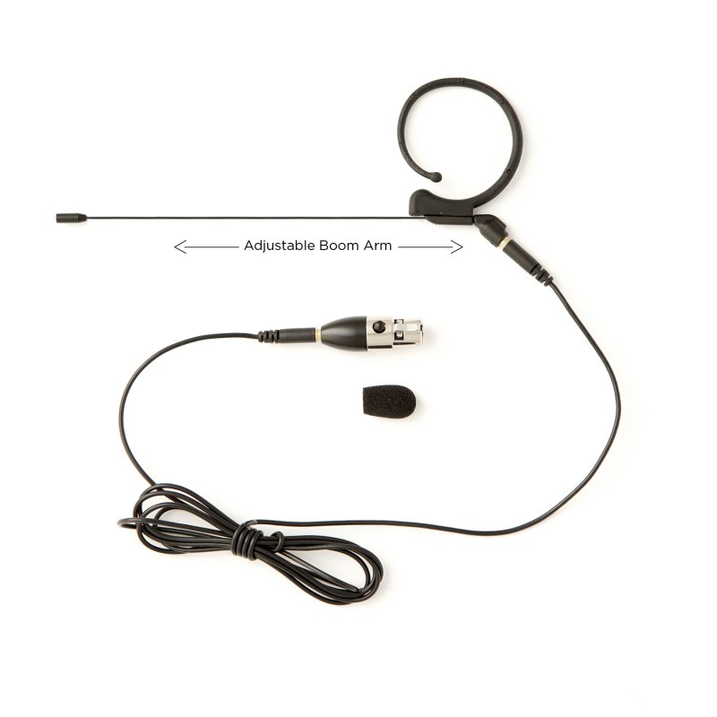 Audix HT7B4P Ultra-lightweight Head-worn Omnidirectional Microphone With 4-Pin Mini-XLR, Black 