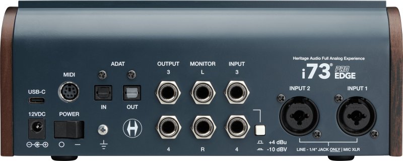 Heritage Audio I73PRO-EDGE 12-In/16-Out USB-C Audio Interface with 2 Vintage-style Preamps 
