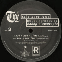 Rectangle Triangle Take Your Time house remix by Bobby D'Ambrosio album cover featuring abstract geometric shapes and vibrant colors.