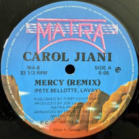 Carol Jiani - Mercy (Remix), 12" vinyl, on Matra (1981)