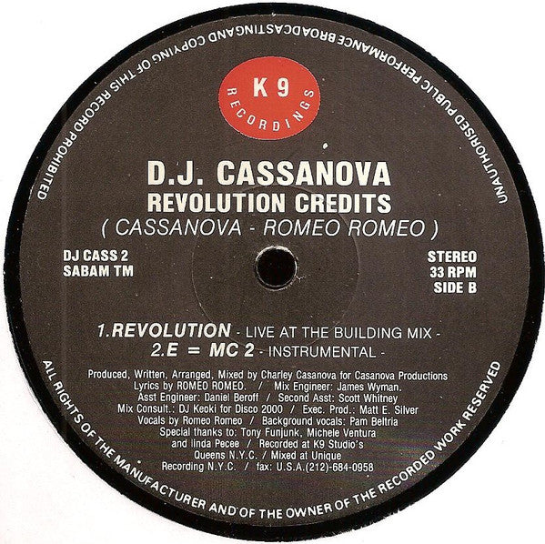 Revolution Credits DJ Casanova