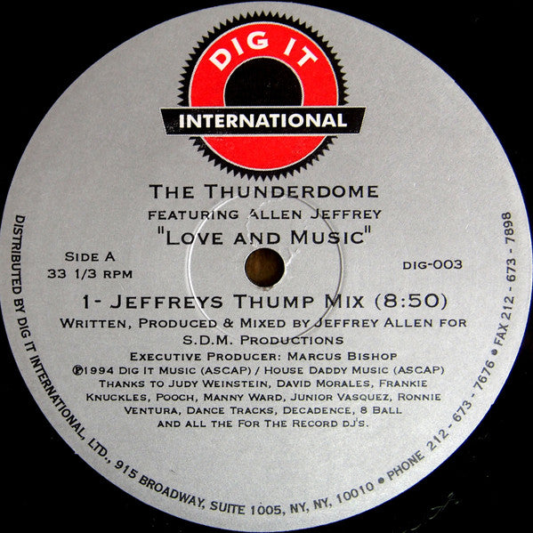 Love And Music The Thunderdome,Allen Jeffrey