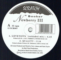 Booker Newberry III - Lovetown (Extended Mix), 12" vinyl, on Scratch Records (1993)