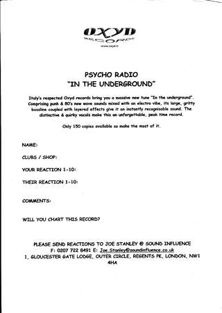 In The Underground Psycho Radio