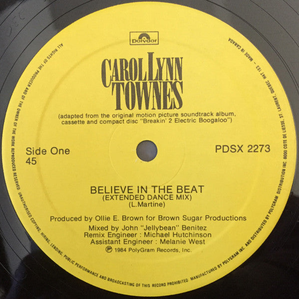 Believe In The Beat Carol Lynn Townes