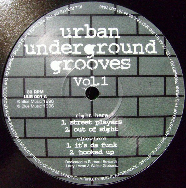 Urban Underground Grooves Vol 1 Unknown Artist