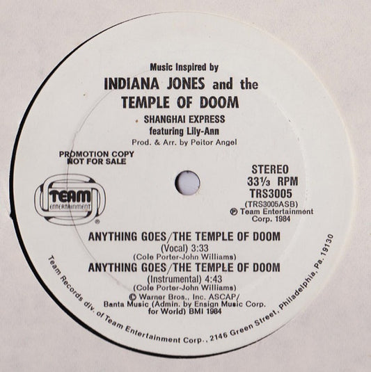 Anything Goes / The Temple Of Doom (Music Inspired By Indiana Jones And The Temple Of Doom)