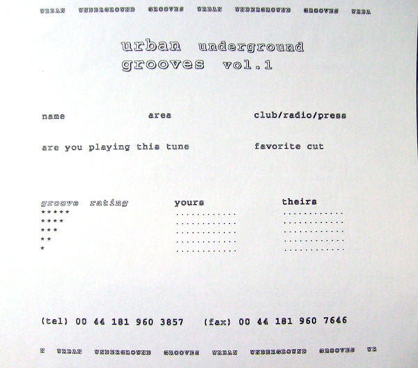 Cover art for Rectangle Triangle's Urban Underground Grooves Vol 1 music album featuring urban-inspired abstract design.