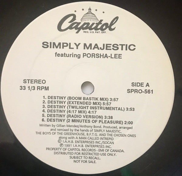 Destiny / Don't Worry Simply Majestic,Kim Appleby