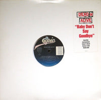 Close-up of the album cover for Baby Don't Say Goodbye by Rectangle Triangle, showing the artwork with vibrant colors and text.