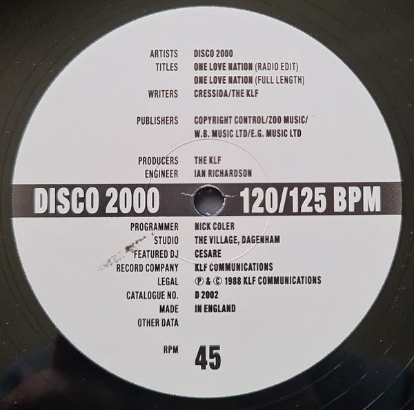 One Love Nation Disco 2000