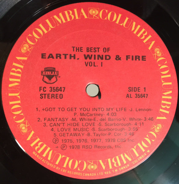 The Best Of Earth, Wind & Fire Vol. I