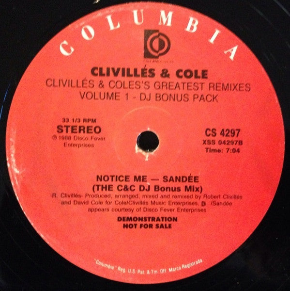 Clivillés & Cole's Greatest Remixes (Volume 1 - DJ Bonus Pack) Clivillés & Cole
