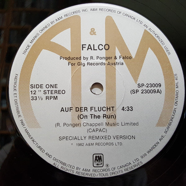 Auf Der Flucht (On The Run) / Maschine Brennt (Machine's Burning) Falco