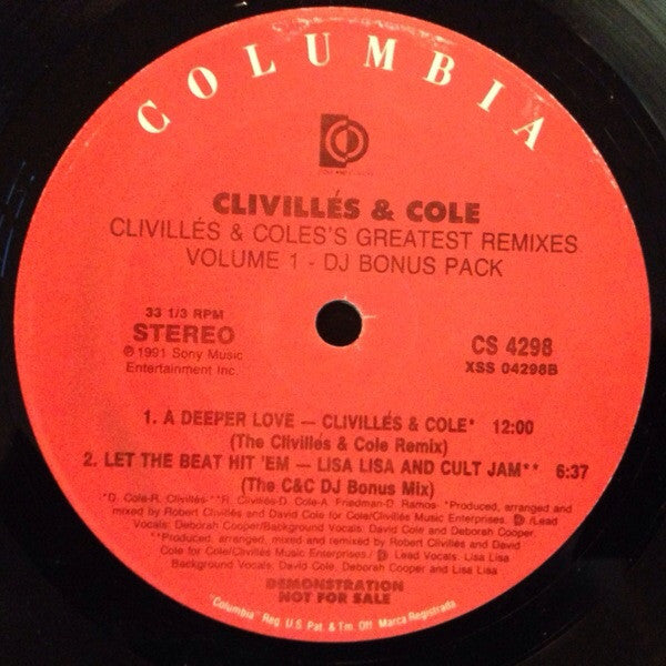 Clivillés & Cole's Greatest Remixes (Volume 1 - DJ Bonus Pack) Clivillés & Cole