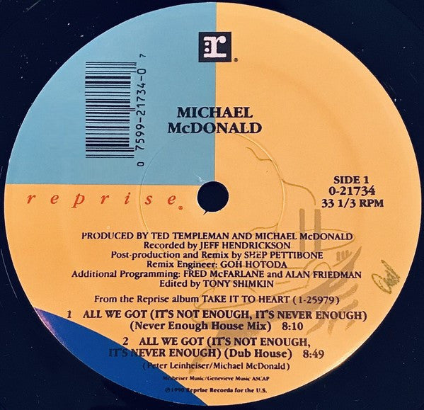 All We Got (It's Not Enough, It's Never Enough) Michael McDonald