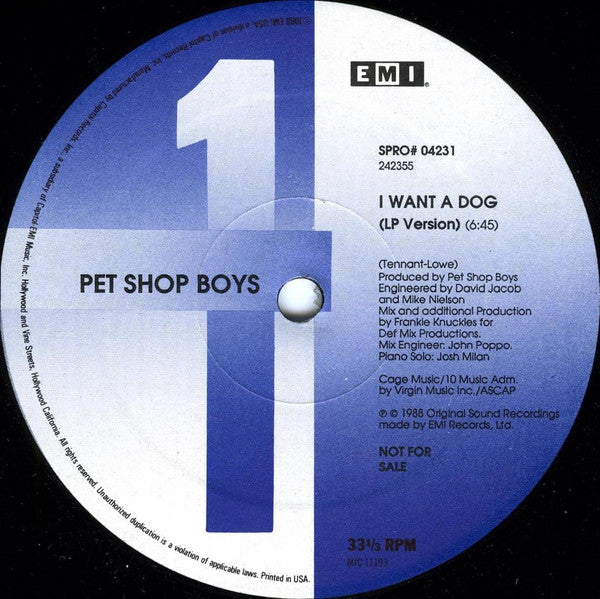 Club Mixes From The Pet Shop Boys Introspective Album Pet Shop Boys