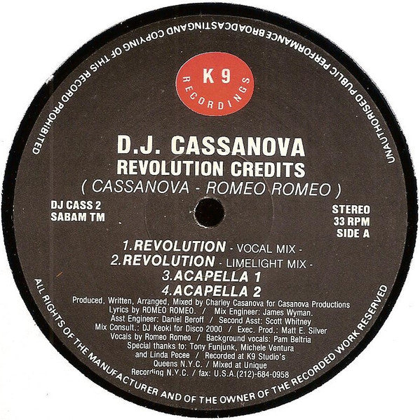 Revolution Credits DJ Casanova