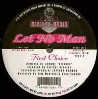 Close-up of the "Let No Man" book by Rectangle Triangle, showing the book cover with bold typography and design elements.