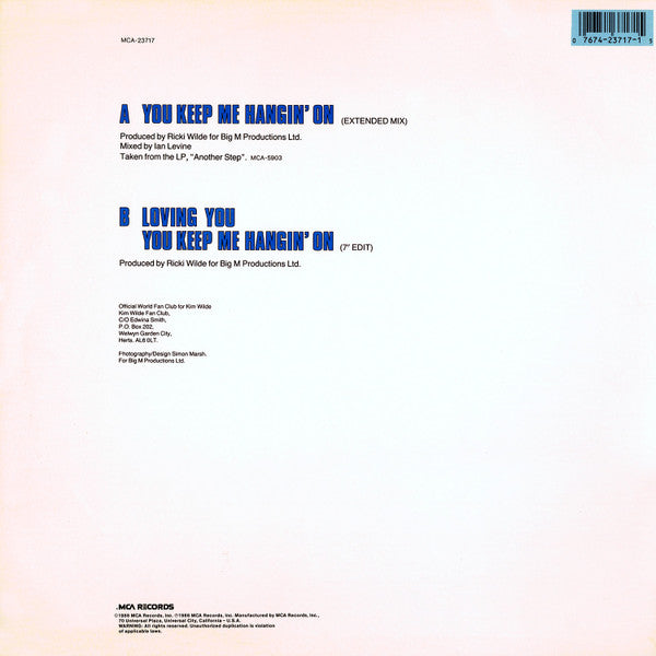 You Keep Me Hangin' On (Extended Mix) Kim Wilde