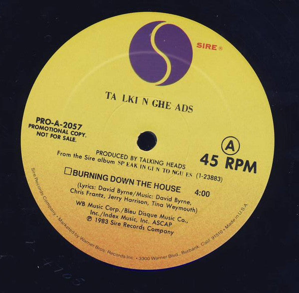 Burning Down The House / Pull Up The Roots / Slippery People (Cassette Version) Talking Heads