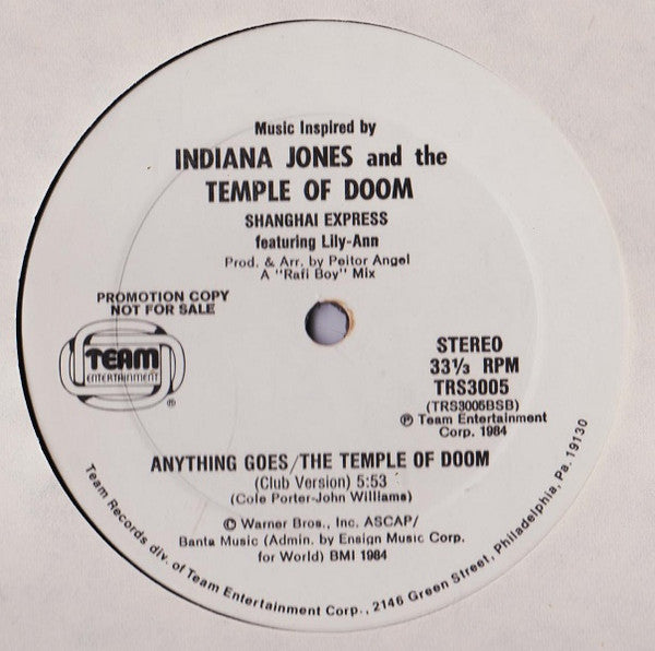 Anything Goes / The Temple Of Doom (Music Inspired By Indiana Jones And The Temple Of Doom)