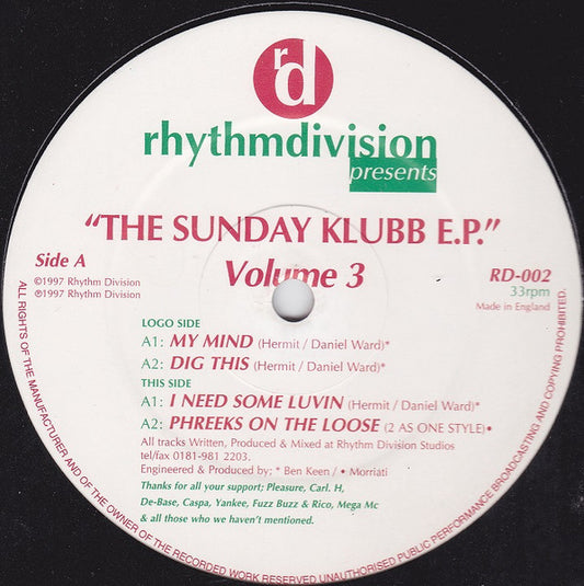 The Sunday Klubb E.P. Volume 3