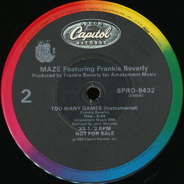 Too Many Games 2 Maze Featuring Frankie Beverly
