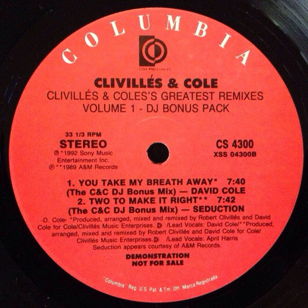 Clivillés & Cole's Greatest Remixes (Volume 1 - DJ Bonus Pack) | Rectangle Triangle  