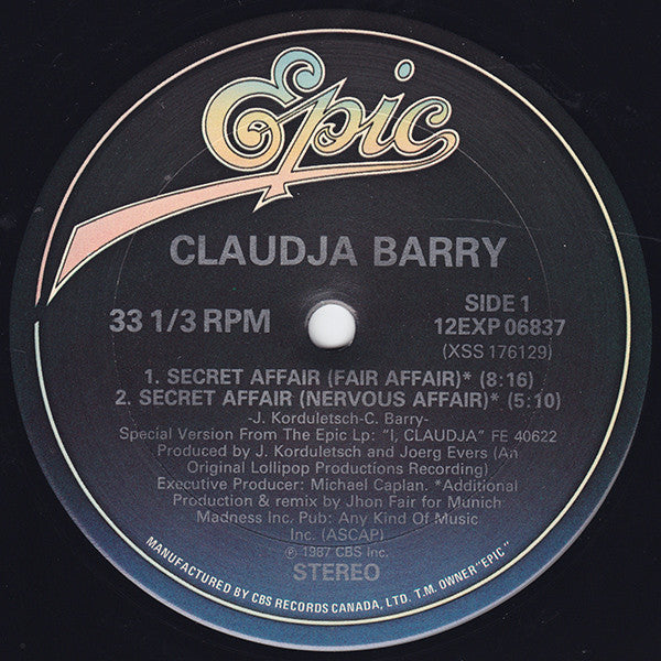 Secret Affair Claudja Barry