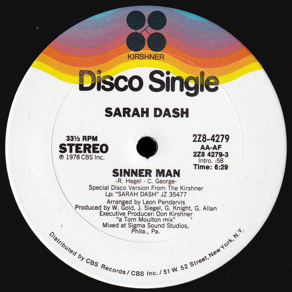 Sinner Man Sarah Dash