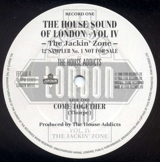 The House Sound Of London • Vol IV - The Jackin' Zone - 12" Sampler No. 1