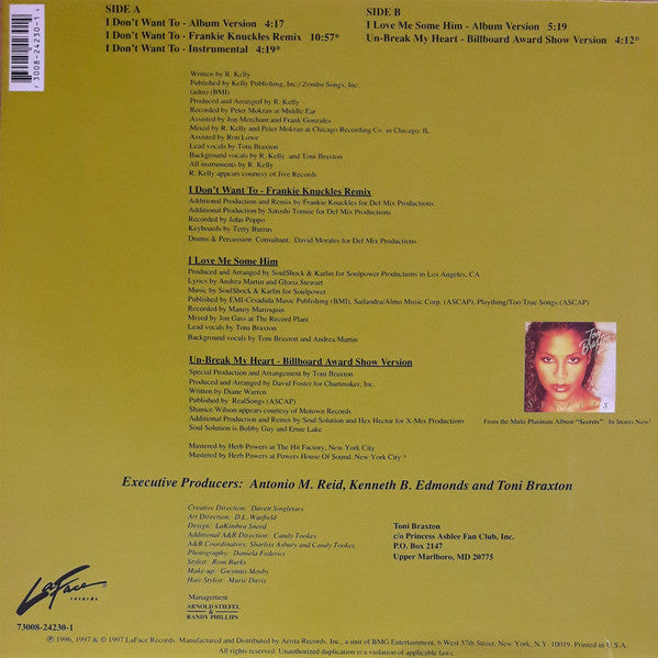 I Don't Want To / I Love Me Some Him Toni Braxton