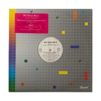 Rectangle Triangle "What Have I Done To Deserve This? / Rent" album cover featuring bold text on a colorful background.