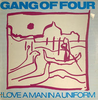 Rectangle Triangle record titled "I Love A Man In A Uniform" featuring album cover art with bold text and vibrant colors.