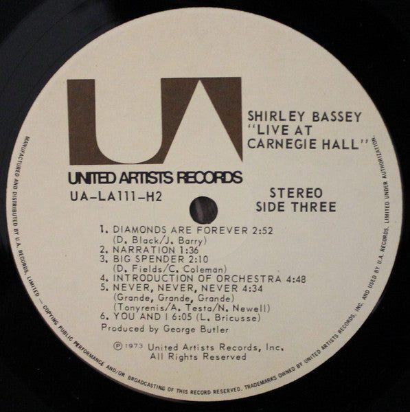 Live At Carnegie Hall Shirley Bassey