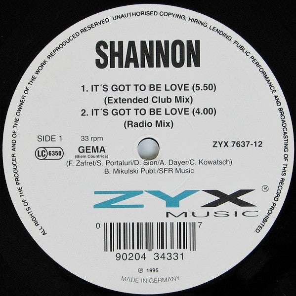 It's Got To Be Love / To Be Loved Shannon
