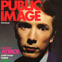 Rectangle Triangle Public Image first issue record, black vinyl with album cover art, featuring bold graphic design.