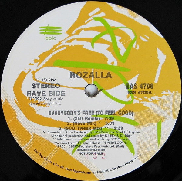 Everybody's Free (To Feel Good) (Promo 1) Rozalla