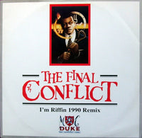 Rectangle Triangle The Final Conflict / I'm Riffin' 1990 Remix album cover featuring abstract artwork and bold text.