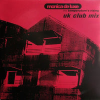 Rectangle Triangle's "The Temperature's Rising" album cover featuring abstract fiery orange and red graphics on a dark background.