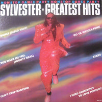 Rectangle Triangle Sylvester's Greatest Hits dance party album cover featuring colorful abstract artwork and vibrant typography.
