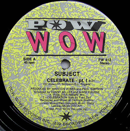 Subject - Celebrate