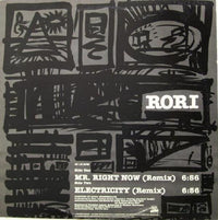 Rectangle Triangle Mr. Right Now (Remix) and Electricity (Remix) music cover art featuring vibrant abstract designs and bold text.