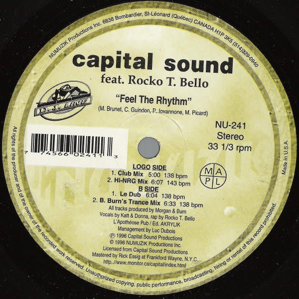Feel The Rhythm Capital Sound,Rocko
