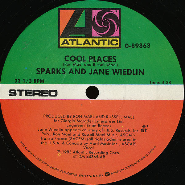 Cool Places Sparks,Jane Wiedlin