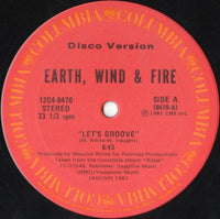 Rectangle Triangle Let's Groove / Fantasy disco vinyl record with colorful abstract artwork on the label.