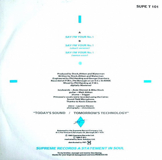 Say I'm Your No. 1 | Rectangle Triangle  