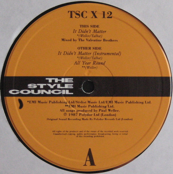 It Didn't Matter The Style Council