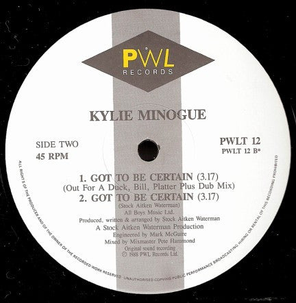 Got To Be Certain Kylie Minogue
